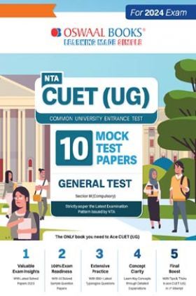 Oswaal NTA CUET (UG) 10 Mock Test Sample Question Papers General Test For 2024 Exam